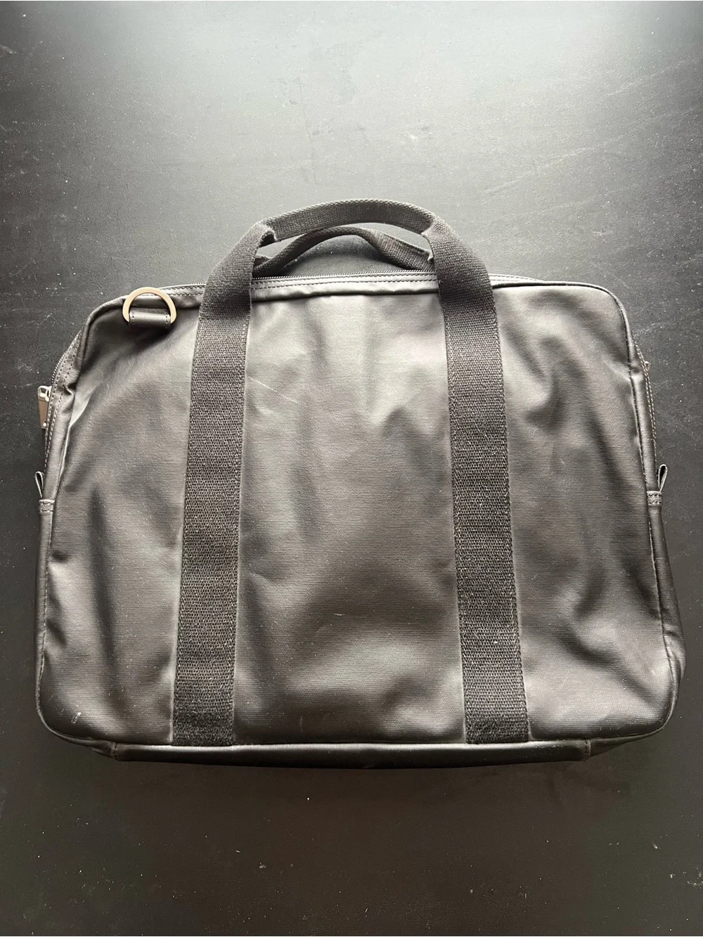 Jack Spade Black Waxed Cotton Briefcase
